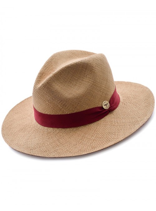 Sombrero Panamá Fino Habano Cinta Rojo Malbec
